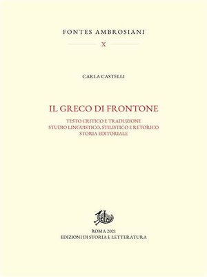 cover image of Il greco di Frontone